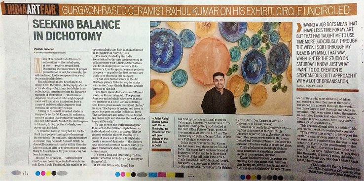 Review of “circle uncircled” - Seeking balance in dichotomy, The Hindustan Times (main paper, national edition), January 18, 2015